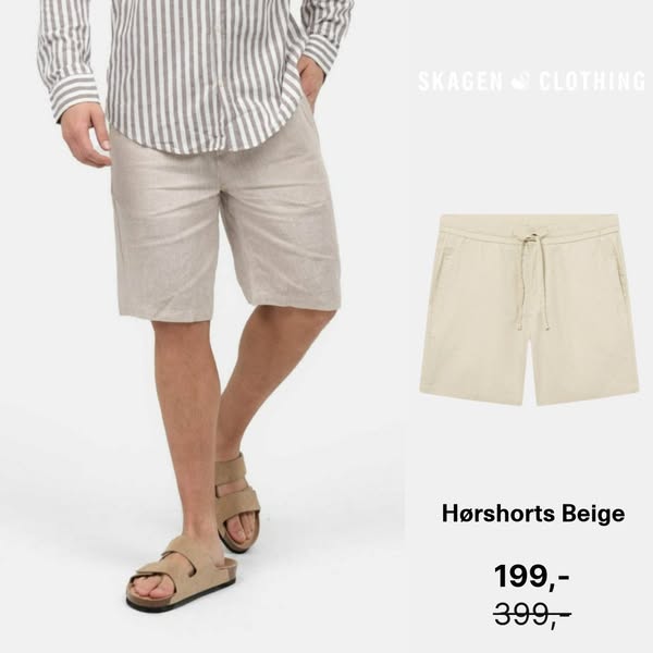 Hørshorts Beige