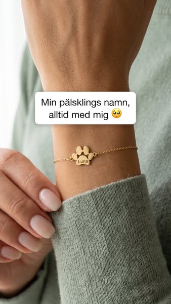 Personligt armband med namn på tassen