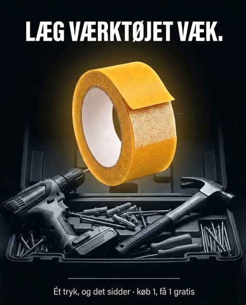 Forstærket fibernet — ikke almindelig tape.