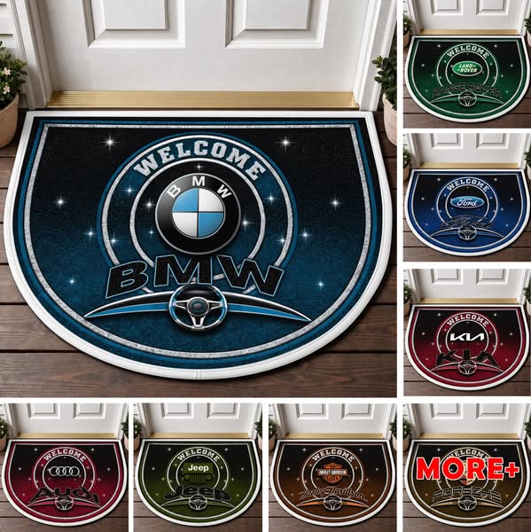 CARS and Motorcycle - Half-Round Floor Mat