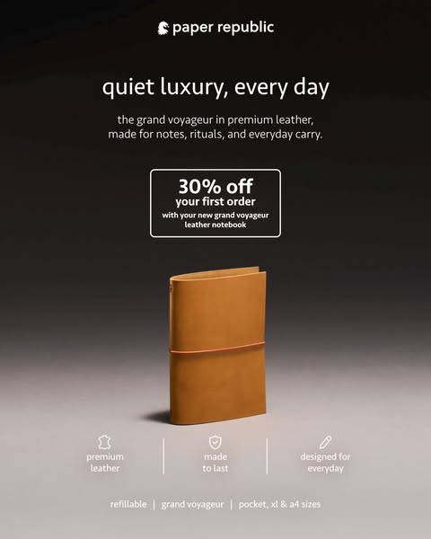 30% OFF the grand voyageur | leather journal