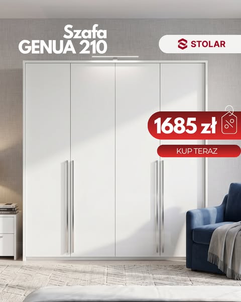 Elegancka Biała Szafa | Darmowa Dostawa