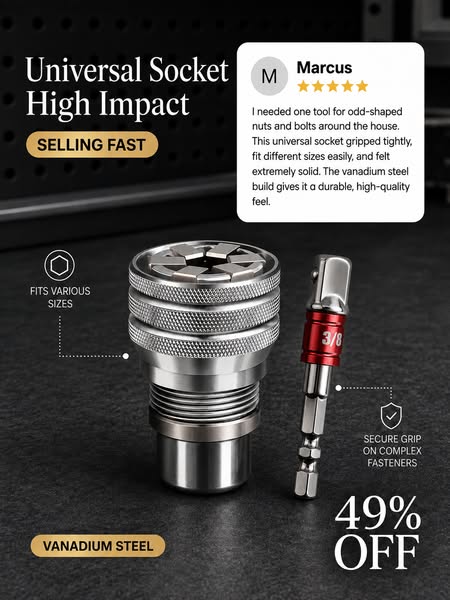 The All-in-One Universal Socket Wrench – One Tool, Endless Possibilities!