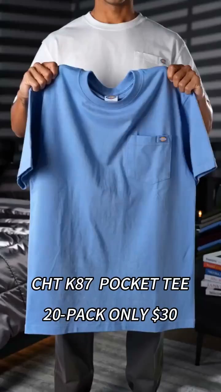 Men's Big & Tall Heavyweight Pocket T-Shirt|20-Pack Only $30