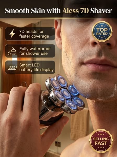 7D Floating Head Waterproof Electric Shaver