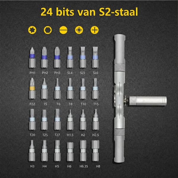 Bits · 24 stuks van S2-staal