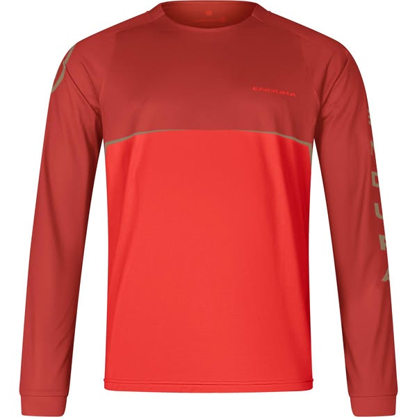 Endura MTB-Jersey Langarm Core Printed Flame Rot