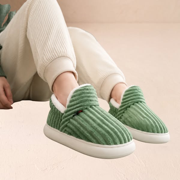 Cushioned Slippers With A Fold-Down Collar