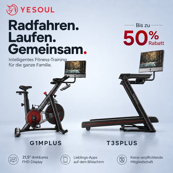 Ein Zuhause. Zwei Geräte. Fitness für die ganze Familie.