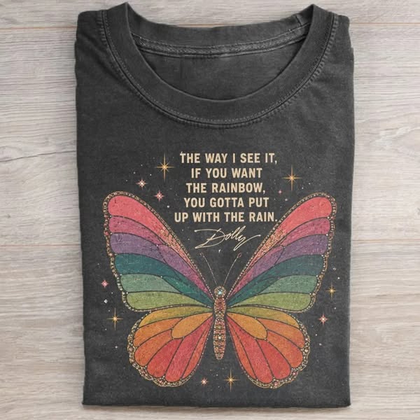 Rainbow Butterfly Vintage Graphic Tee