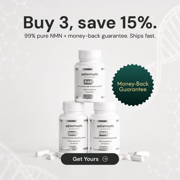 ≥99% pure β-NMN. Vegan. No fillers.