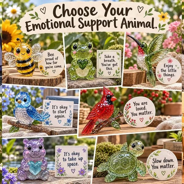 Emotional Sea Glass Support Animal Gift Set – A Meaningful Little Reminder That You Matter - Hummingbird