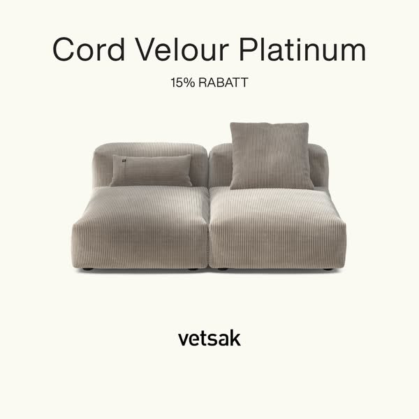 15% Rabatt auf Cord Velour Platinum