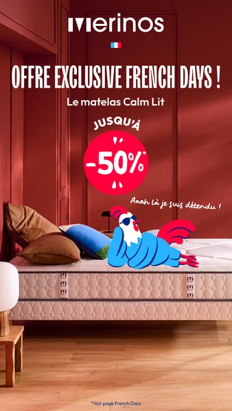 50% sur votre matelas