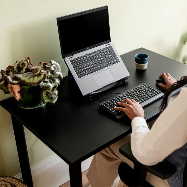 Positiv Black Homeworker Desk with Foldaway Legs