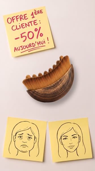 2 minutes par jour = peau plus ferme & moins de gonflements.