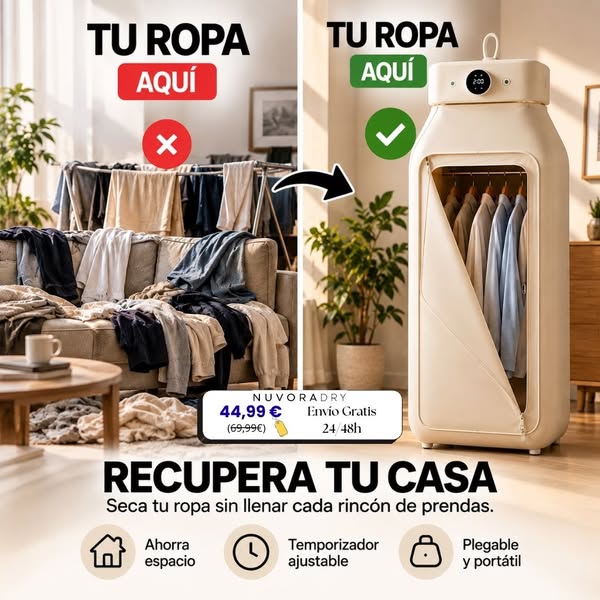 Nuvora Dry® | Secador de Ropa Eléctrico Portátil