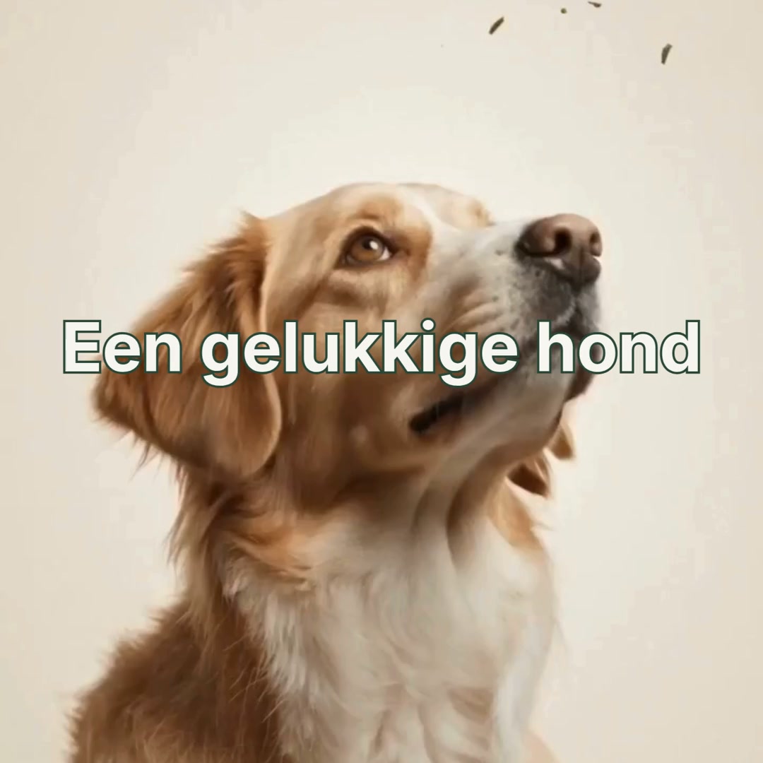 Een gelukkige hond. Een blije buik