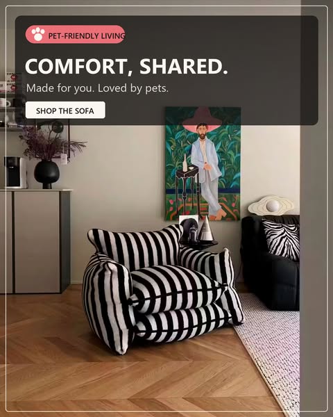 Stylish Striped Lazy Sofa For Your Cozy Home