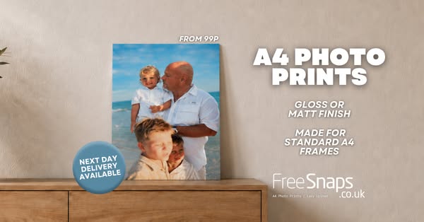 A4 Prints From 99p - Choose from Gloss or Matt.