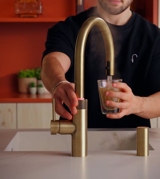 Boiling Water With Push And Turn Safety Activation