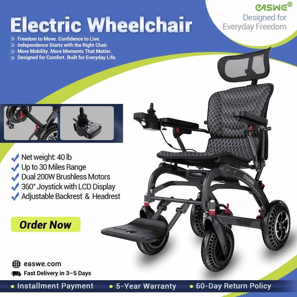 Easwe® B10 – Foldable Electric Wheelchair