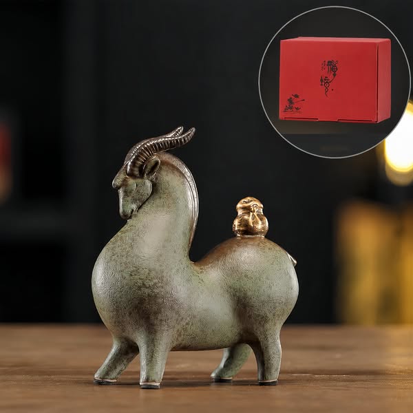 Attract Peace & Prosperity: Fu Lu Ji Yang Sheep Figurine