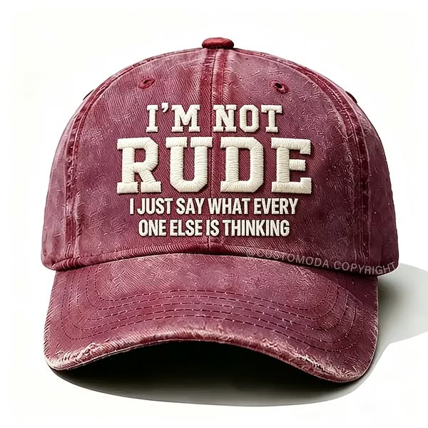 Washed embroidered cap