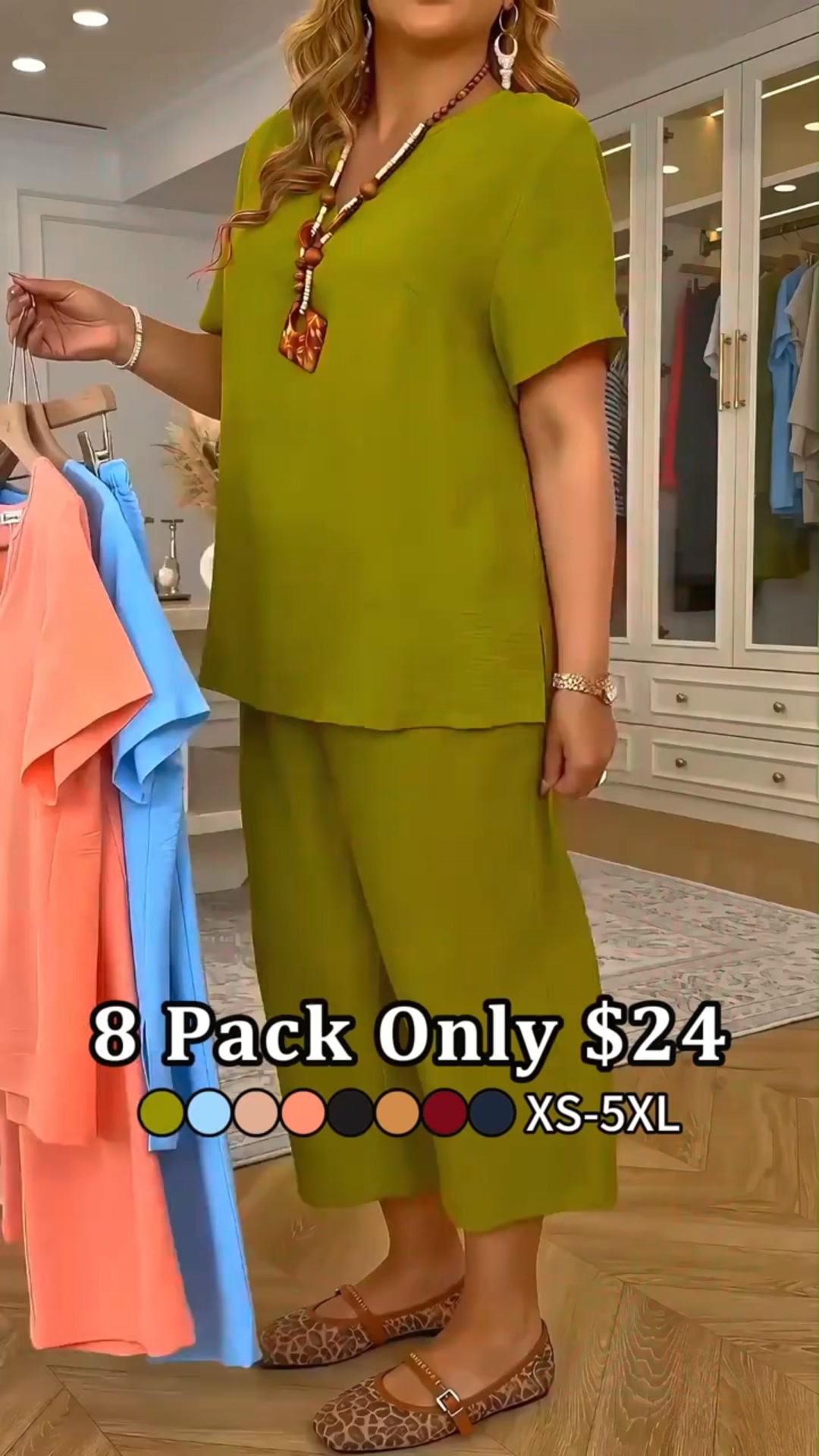 Summer Best Seller – Women's Casual 2-Piece Wide Leg Pants Set