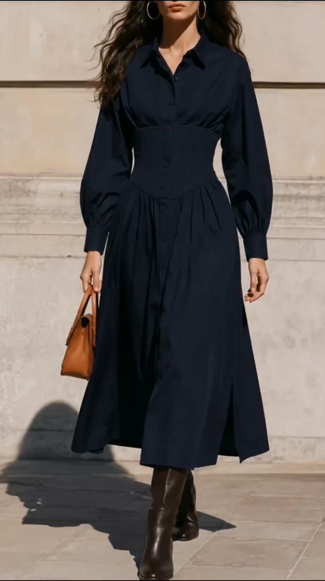 The Structured Waist Midi Dress