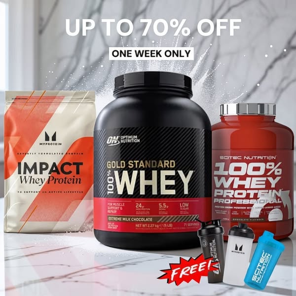 FLASH SALE: Up to 70% OFF Top Whey Protein! – Only One Week!