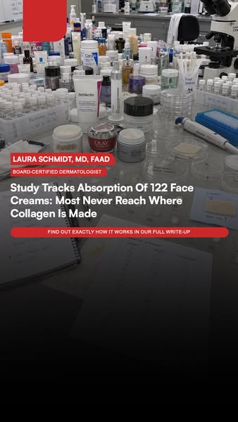 Study Tracks Absorption Of 122 Face Creams: Most Never Reach Where Collagen Is Made