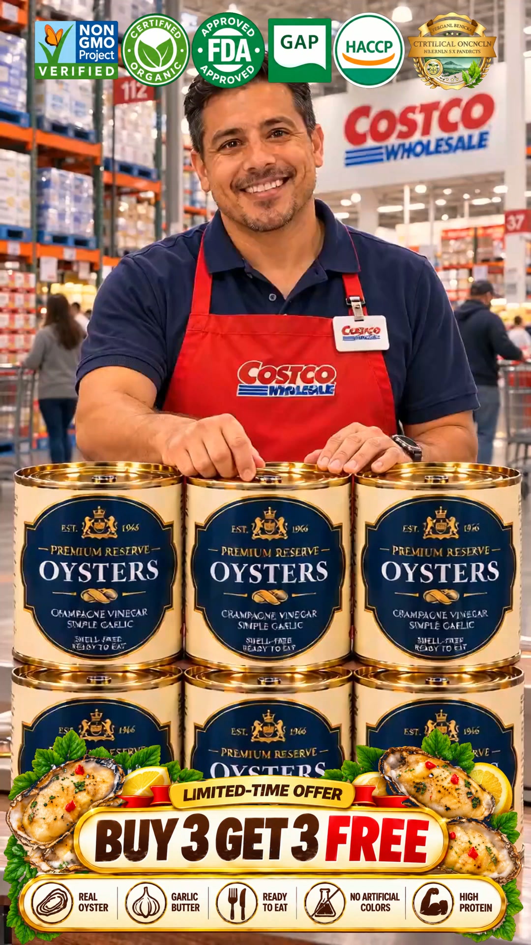 Rich Garlic Butter. Plump, Juicy Oysters. Just Open & Enjoy!