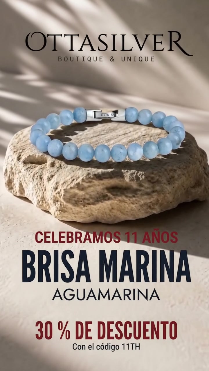 Pulsera de aguamarina azul hielo