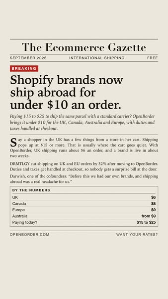 Duties and taxes handled at checkout
