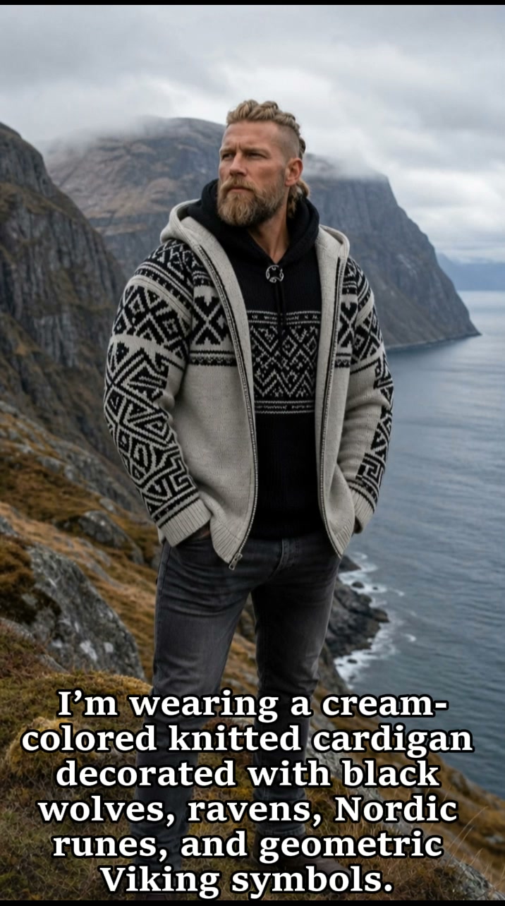 Vintage Nordic Knit Hooded Jacket | Fall & Winter Essential