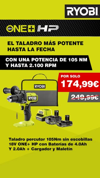 Taladro Percutor 105Nm + 2 Baterías + Cargador