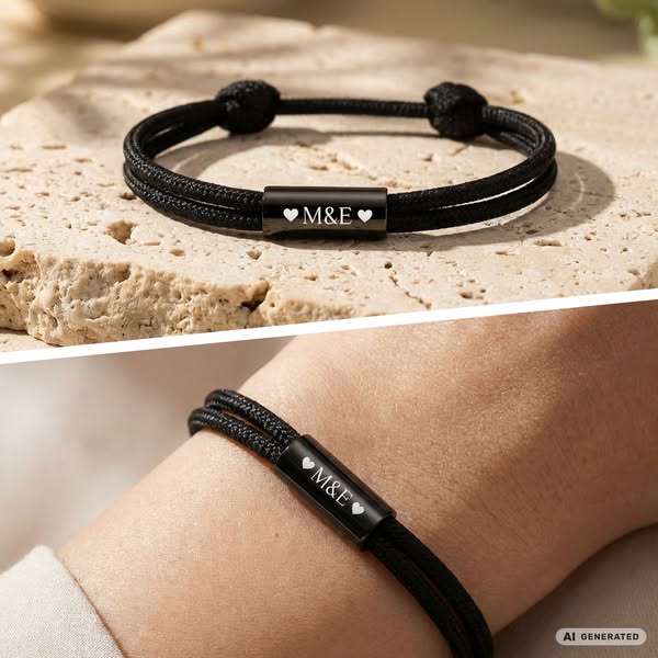 Für Herren: Segeltau Armband #4 mit Wunschgravur