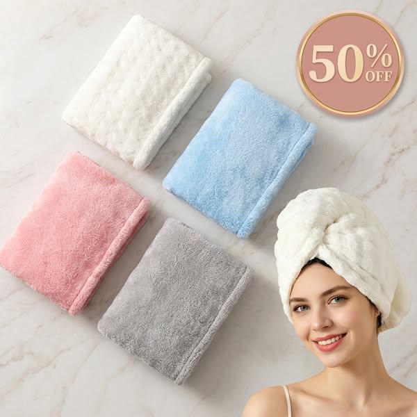 Ultra Absorbent Fast-Drying Hair Turban