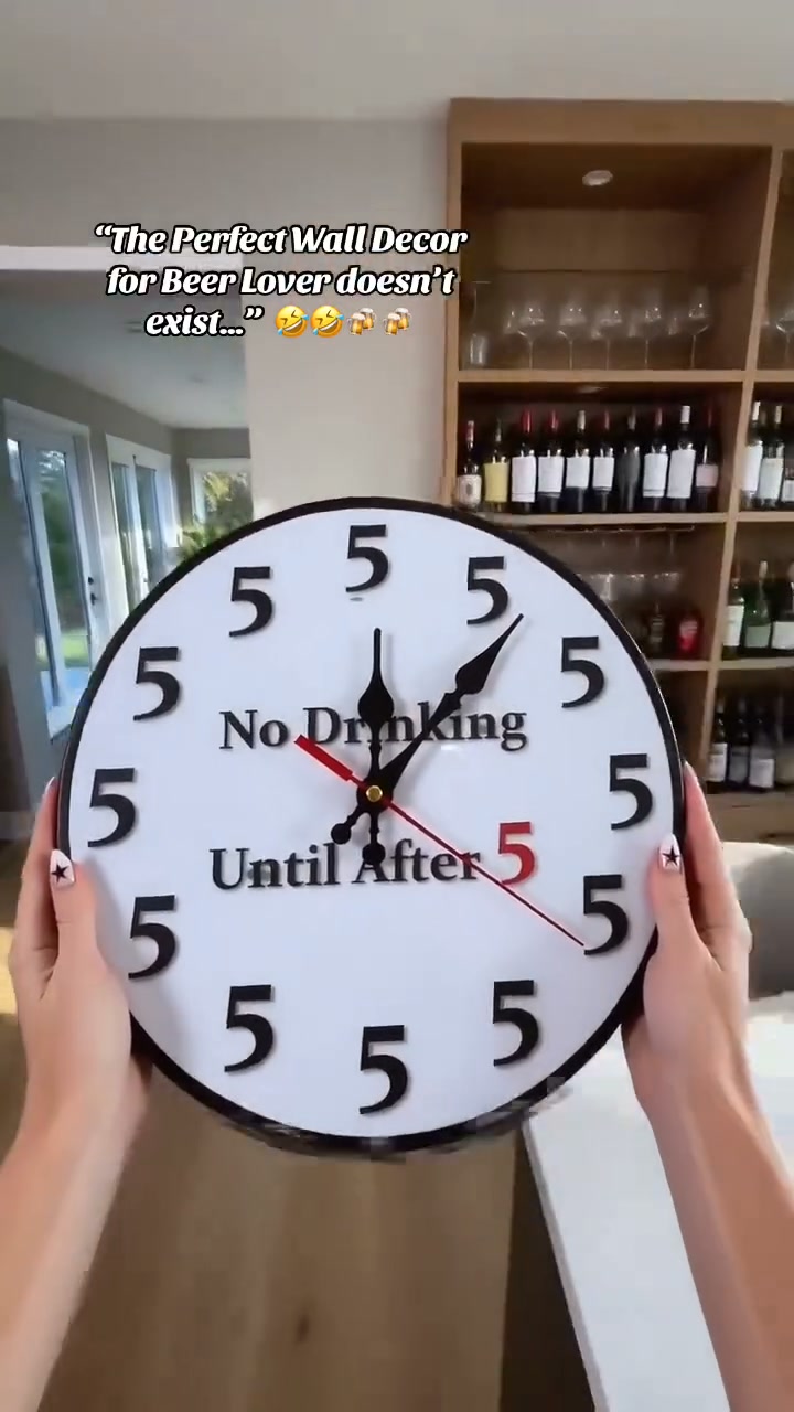 Funny "No Drinking Until After 5" Round Wall Clock