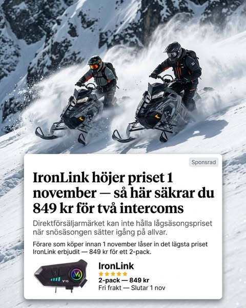 849kr för två. Fram till 1 november.