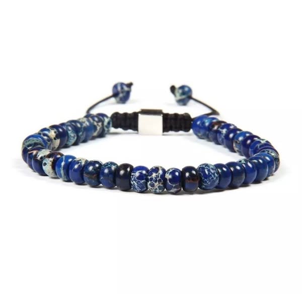Blue sea sediment stone beads bracelet + Free Shipping