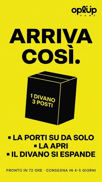 Il divano che arriva in una scatola