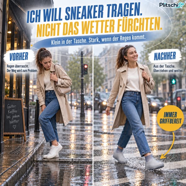PlitschiGo Trockene Sneaker. Sauber unterwegs.