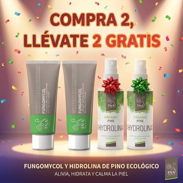 Compra 2 cremas Fungomycol y 2 Hydrolina de regalo