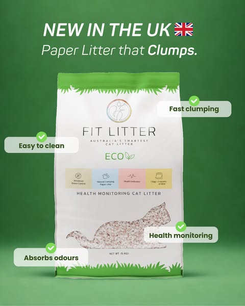 Our new clumping paper cat litter has arrived.