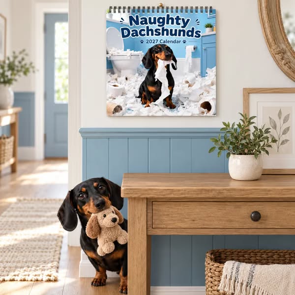 Naughty Dachshunds 2027 Wall Calendar – 12 Months of Mischief, Mayhem & Sausage Dog Smiles