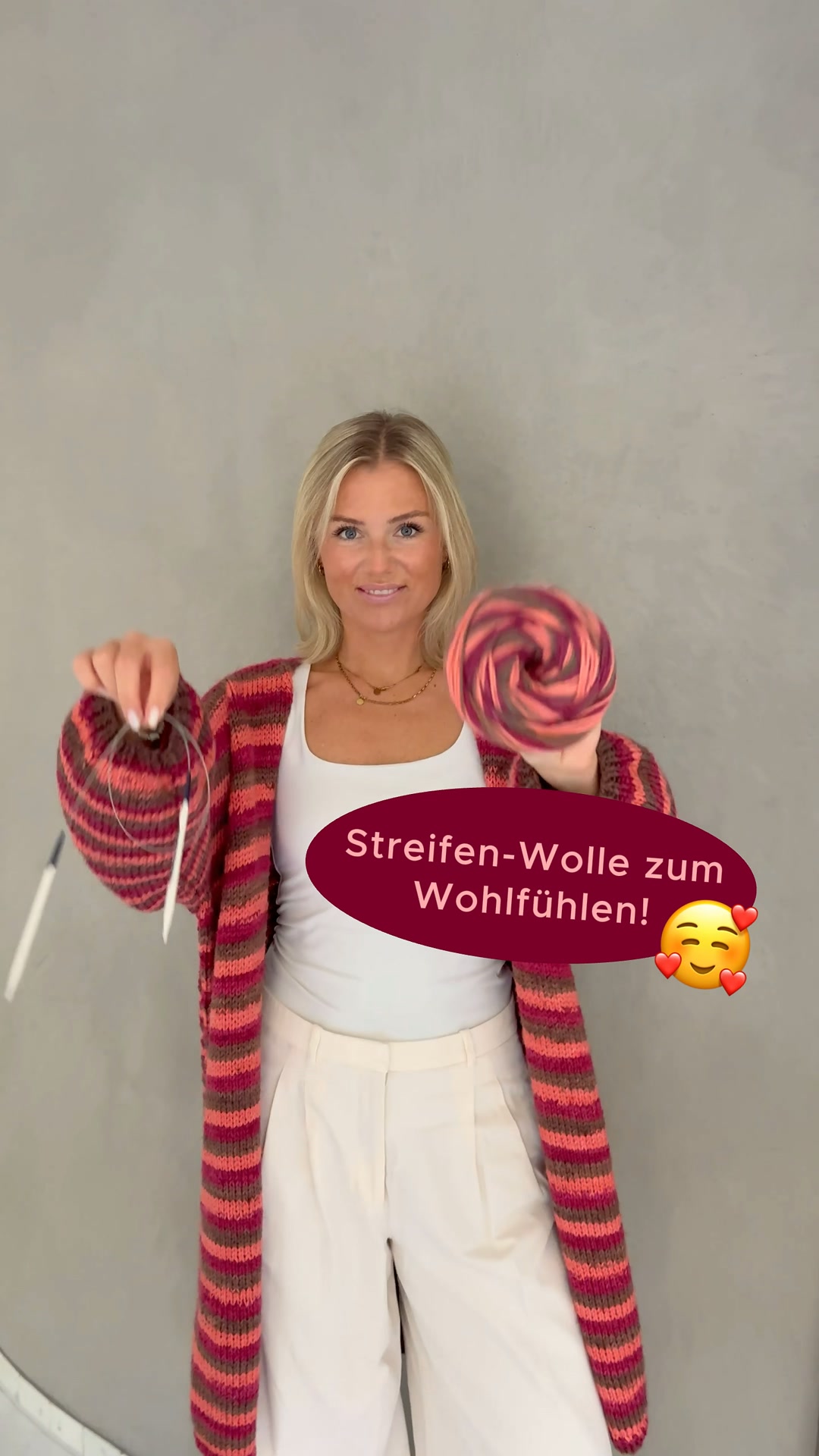 Magisches Garn mit Streifeneffekt