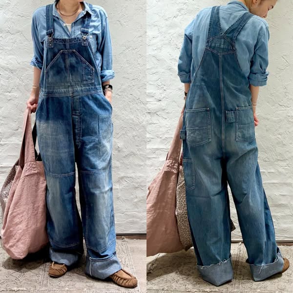 Women's Relaxed Fit Utility Denim Overalls