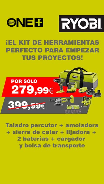 Pack de 4 herramientas + 2 baterías + Cargador + Accesorios